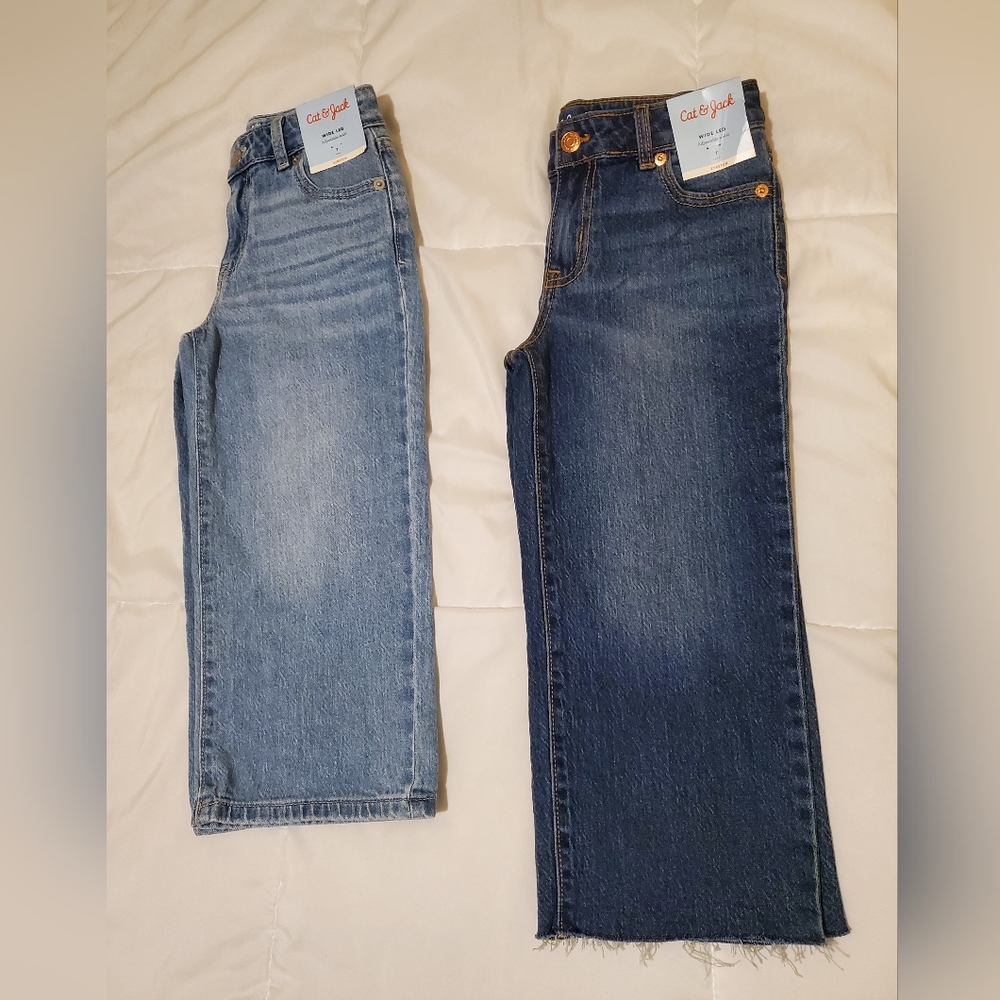 Cat & Jack wide jeans leg size 7 kids